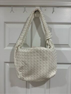 a new day Cream Woven Shoulder Bag with Braided Strap